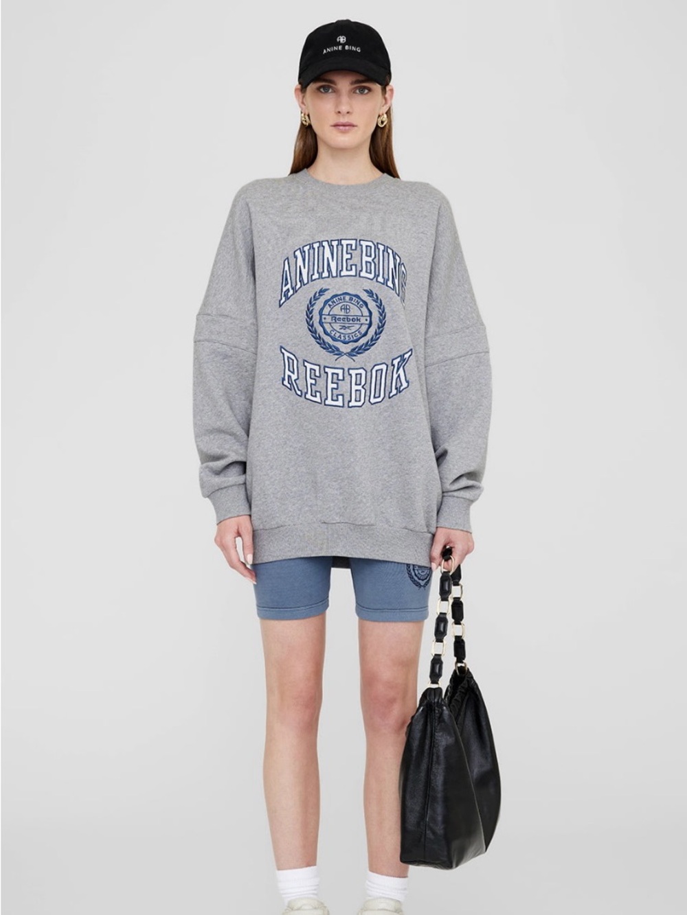 Anine Bing x Reebok Oversized Sweatshirt / Heather Gray / M size